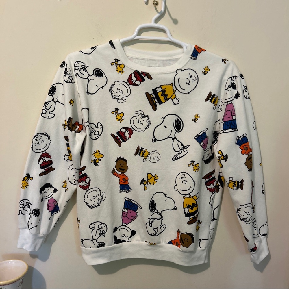 Peanuts Sweatshirt Top Shirt Women’s Large Juniors 11-13 Casual Snoopy Charlie